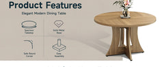 47.24" Round Dining Table for 4 – Modern American Style for Dining Room & Kitchen