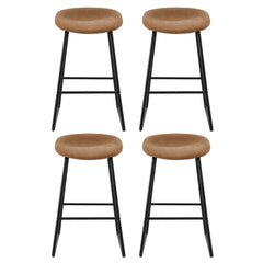 Artiss 4x Bar Stools Kitchen Dining Chairs Counter Stool PU Leather Metal Brown