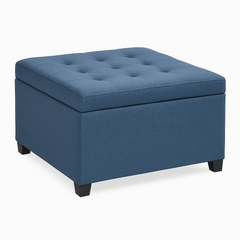 Tufted Fabric Storage Ottoman with Flip-Top Lid – Vintage Style Seating & Organizer