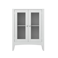 Artiss Bathroom Storage Cabinet 80cm Buffet Sideboard Floor Cupboard Toilet Glass White