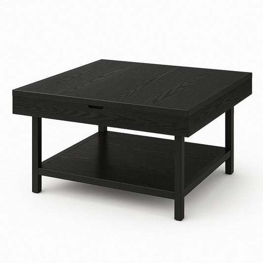 LED Square Coffee Table with Storage – 31.5" Modern Farmhouse Centerpiece