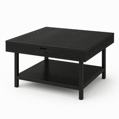 LED Square Coffee Table with Storage – 31.5" Modern Farmhouse Centerpiece
