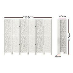 Artiss 6 Panel Room Divider Screen 244x170cm Clover White