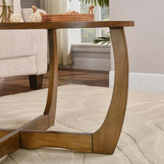 Round Wood Coffee Table – Mid Century Modern Walnut Centerpiece