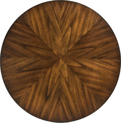 Round Wood Coffee Table – Mid Century Modern Walnut Centerpiece