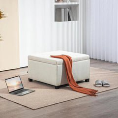 Tufted Fabric Storage Ottoman with Flip-Top Lid – Vintage Style Seating & Organizer