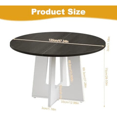 Round Farmhouse Dining Table for 4