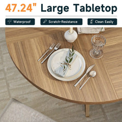47.24" Round Dining Table for 4 – Modern American Style for Dining Room & Kitchen