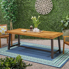 79" Outdoor Dining Table for 8 – Weather-Resistant Rectangular Patio Table for Garden, Yard, or Lounge