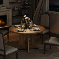 47.24" Round Dining Table for 4 – Modern American Style for Dining Room & Kitchen