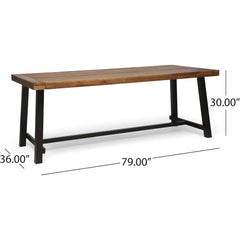 79" Outdoor Dining Table for 8 – Weather-Resistant Rectangular Patio Table for Garden, Yard, or Lounge