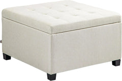 Tufted Fabric Storage Ottoman with Flip-Top Lid – Vintage Style Seating & Organizer