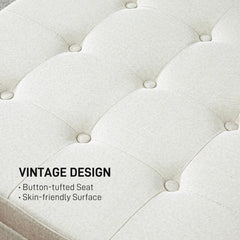 Tufted Fabric Storage Ottoman with Flip-Top Lid – Vintage Style Seating & Organizer