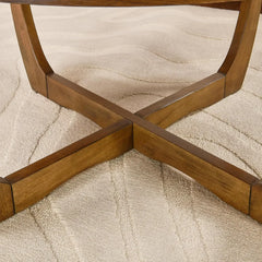 Round Wood Coffee Table – Mid Century Modern Walnut Centerpiece