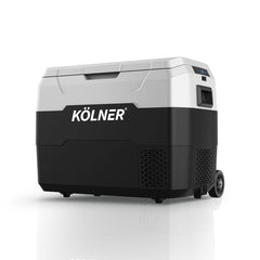 Kolner 40l Fridge Freezer Cooler 12/24/240v Camping Portable Esky Refrigerator With Trolley - Black