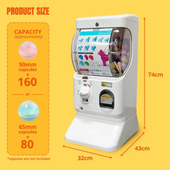Gachapon Capsule Toy Vending Machine Collectible Gacha Dispenser WHITE