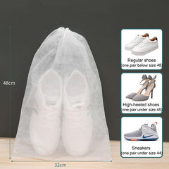 50 Pcs Thickened Non Woven Shoe Storage Bag Portable & Sunscreen - 50Pcs /Pack 32X38Cm Middle