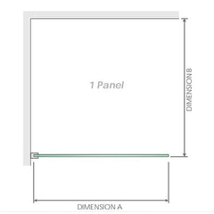 120x200cm Glass Shower Screen with White Wall Channel & Square Pole
