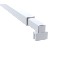 120x200cm Glass Shower Screen with White Wall Channel & Square Pole