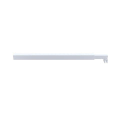 120x200cm Glass Shower Screen with White Wall Channel & Square Pole