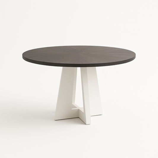 Round Farmhouse Dining Table for 4